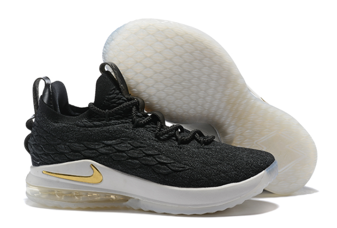 Nike LeBron 15 Low Black Metallic Gold-Phantom